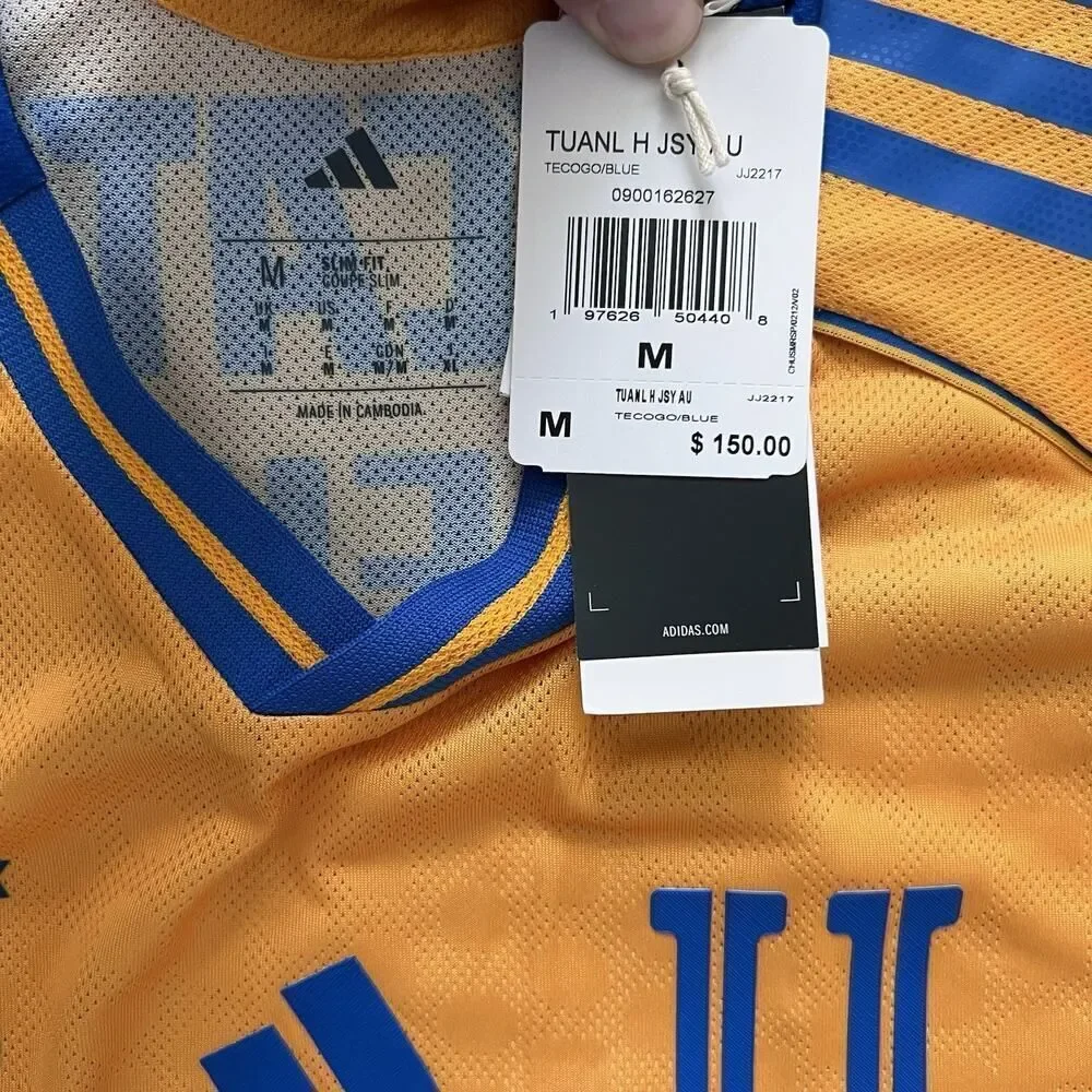 adidas Tigres UANL 25/26 Home Authentic Soccer Jersey JJ2217 Men Sz Medium NWT